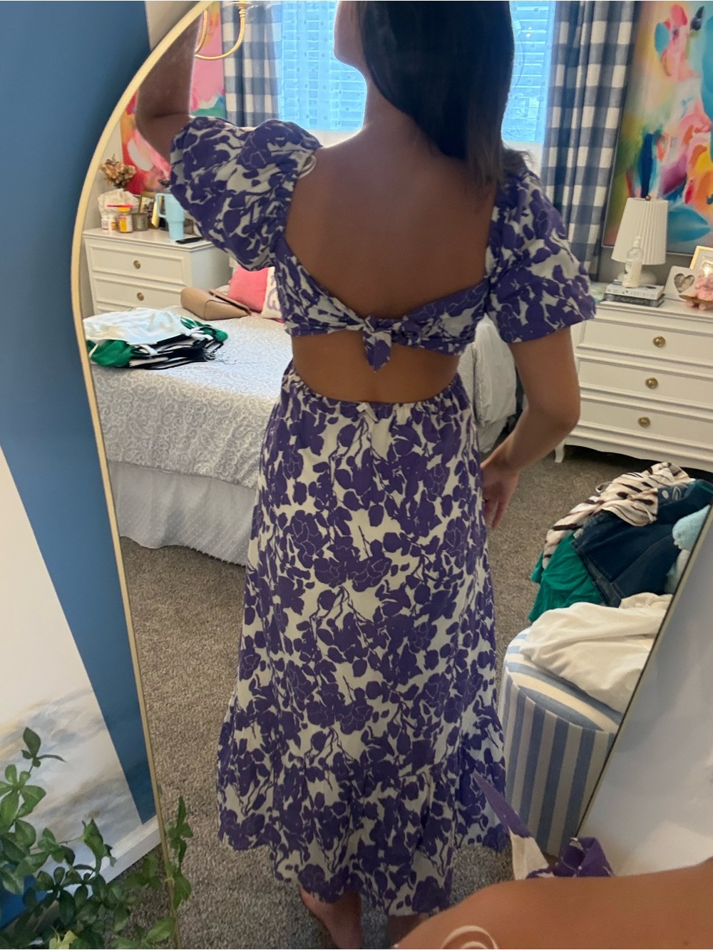 Free the Roses Purple and White Floral Maxi Dress - Picture 2 of 4